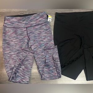 Ideology Workout Legging Set of 2 Full Length Yoga Black Womens New Size Medium